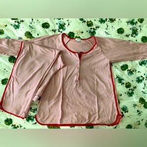 LAKE pajamas maternity long long set in classic red sz S